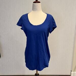 EILEEN FISHER Women's Scoop Neck Short Sleeves Top Size XS In Blue